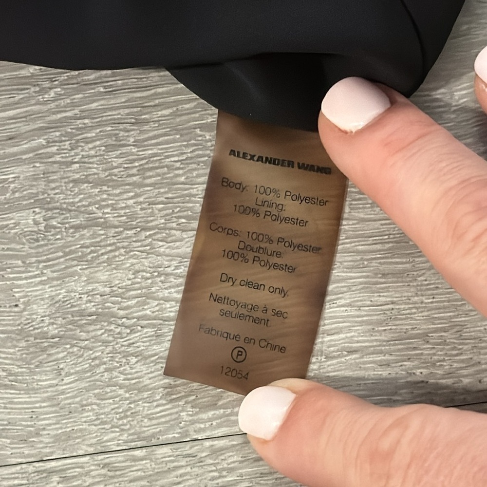 T By Alexander Wang V-Neck Short Sleeve Shift Mini Black Dress Women’s Size 4 - Picture 9 of 14